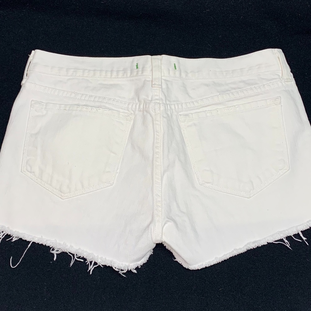 J Brand White Vixen Cut Off Distressed Shorts